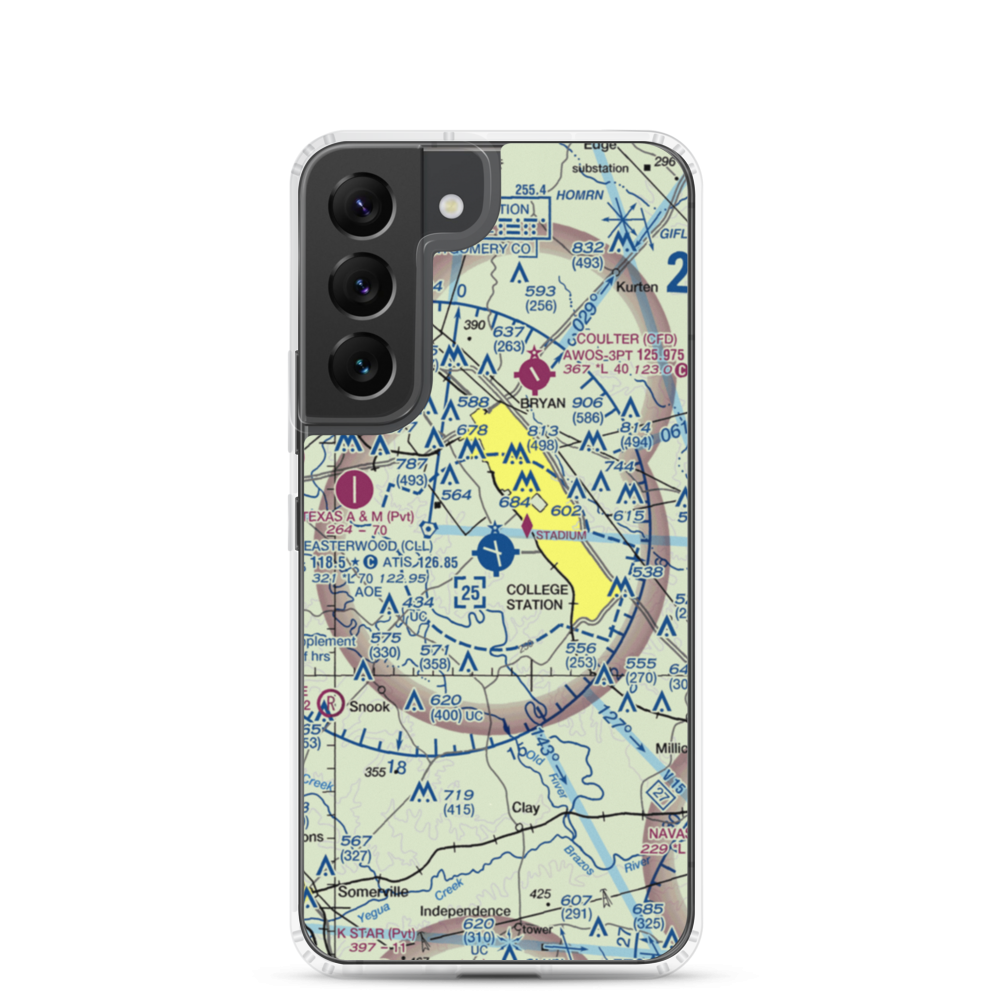 Easterwood Field (CLL) VFR Sectional Samsung Case Samsung Galaxy S22 model shown