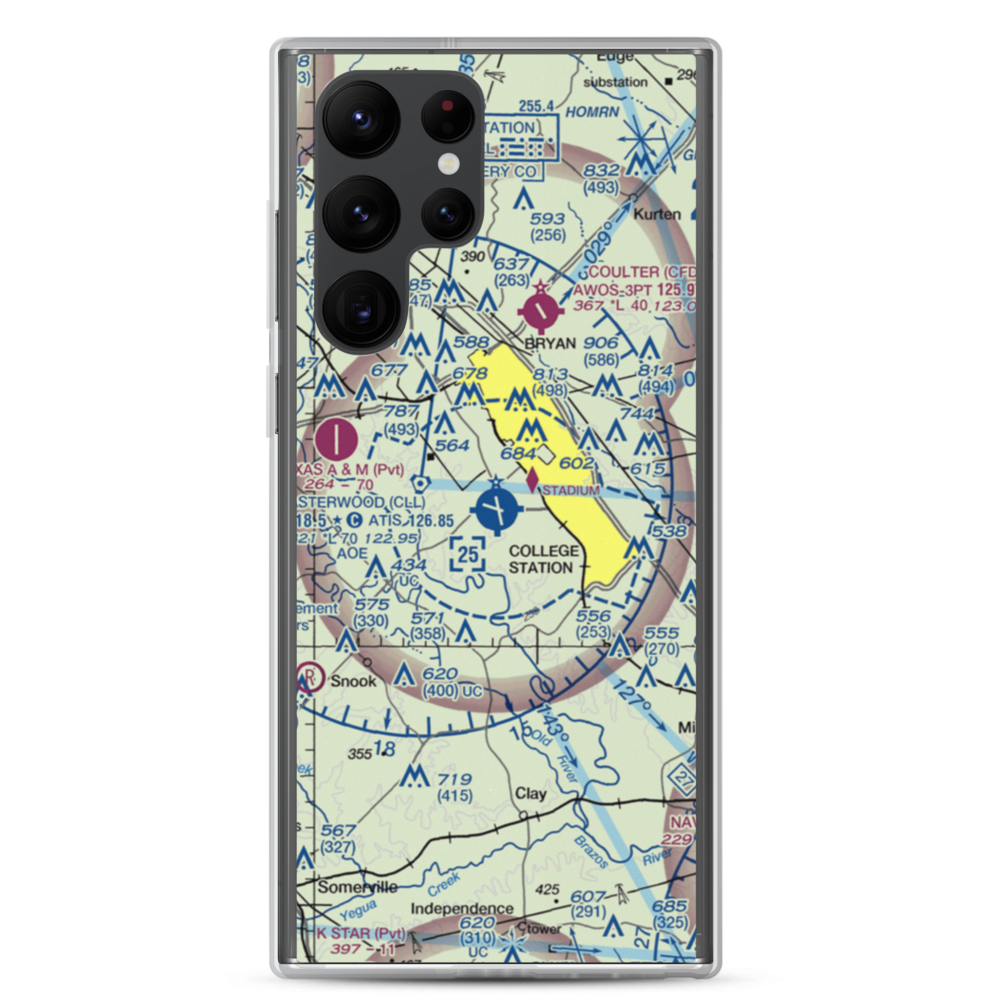Easterwood Field (CLL) VFR Sectional Samsung Case Samsung Galaxy S22 Ultra model shown