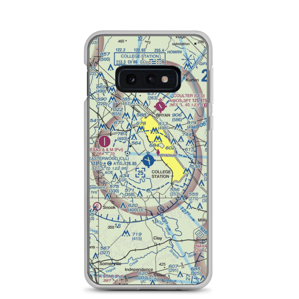 Easterwood Field (CLL) VFR Sectional Samsung Case Samsung Galaxy S10e model shown
