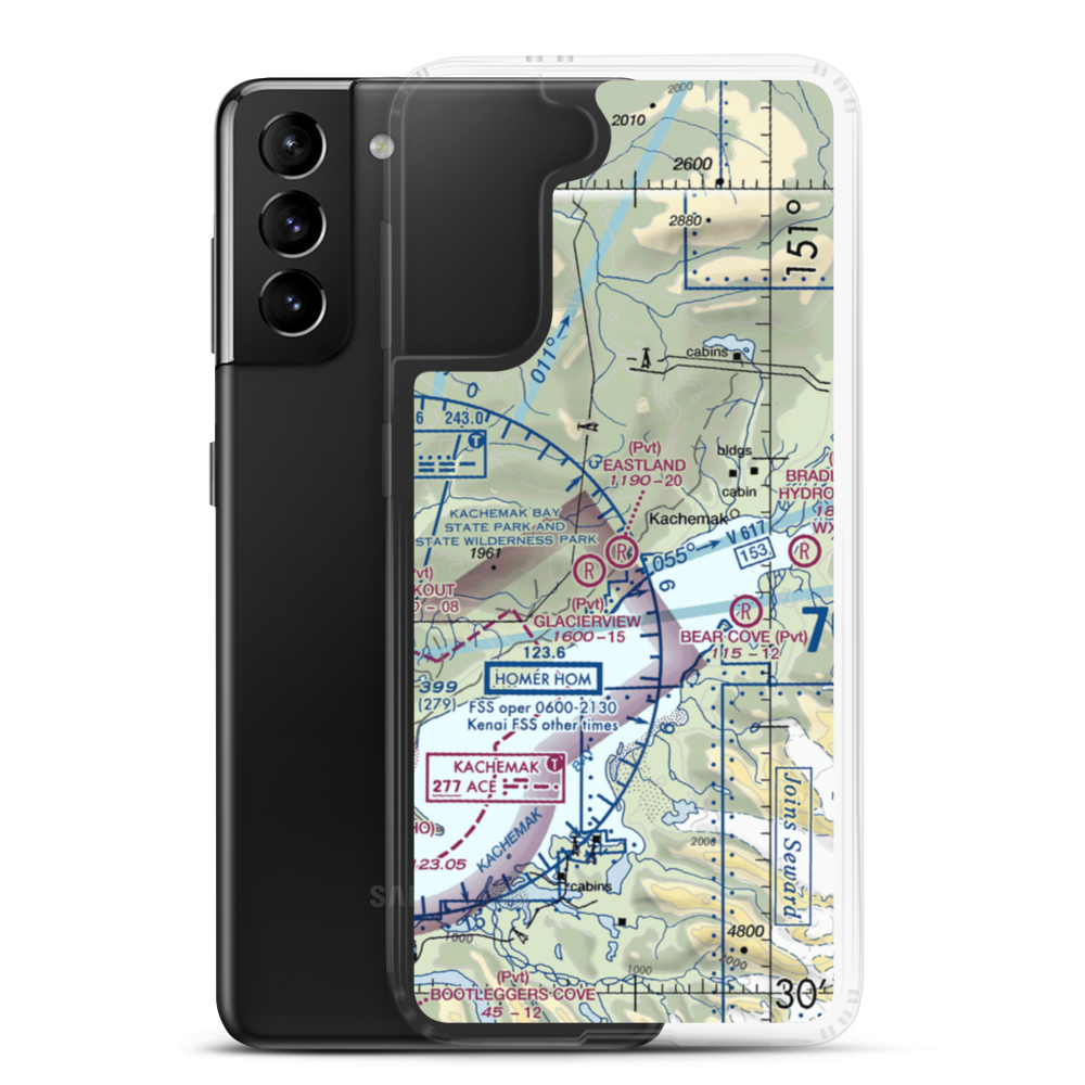 Eastland Airport (98AK) VFR Sectional Samsung Case Samsung Galaxy S21 Plus model shown