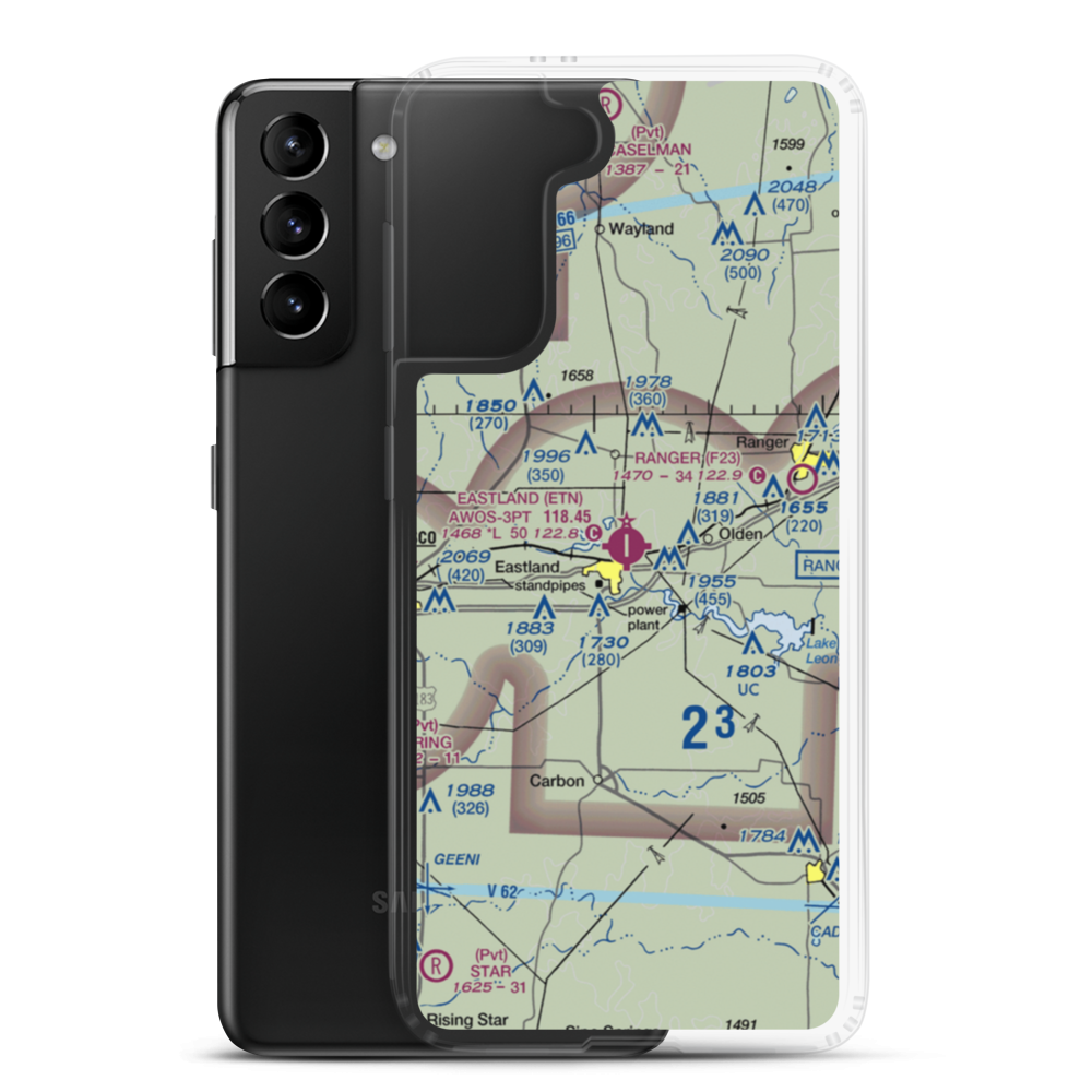 Eastland Municipal Airport (ETN) VFR Sectional Samsung Case Samsung Galaxy S21 Plus model shown