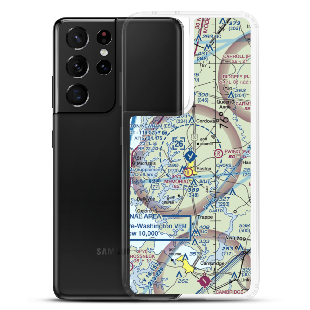 Easton Newnam Field (ESN) VFR Sectional Samsung Case Samsung Galaxy S21 Ultra model shown
