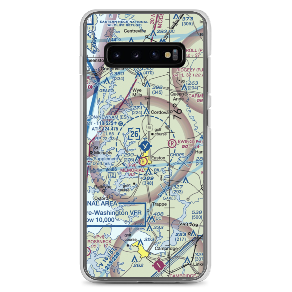 Easton Newnam Field (ESN) VFR Sectional Samsung Case Samsung Galaxy S10+ model shown