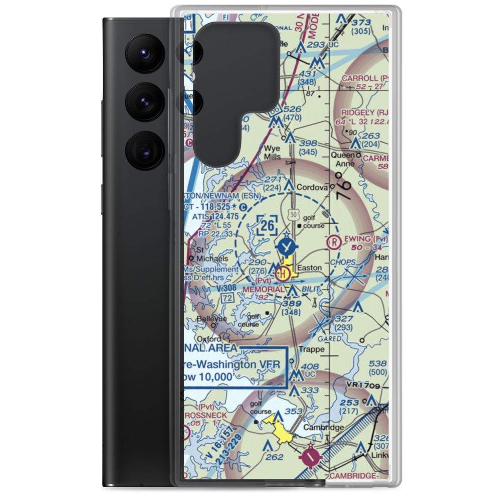 Easton Newnam Field (ESN) VFR Sectional Samsung Case Samsung Galaxy S22 Ultra model shown