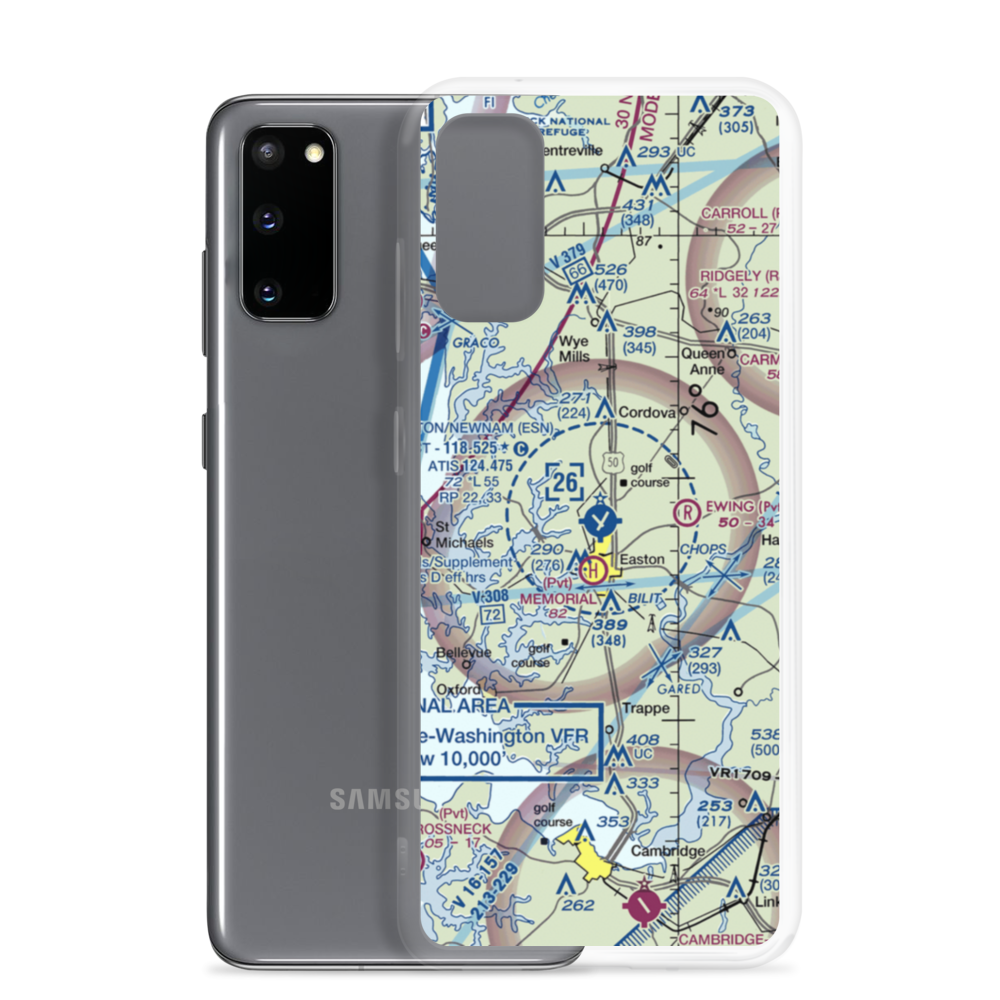 Easton Newnam Field (ESN) VFR Sectional Samsung Case Samsung Galaxy S20 model shown