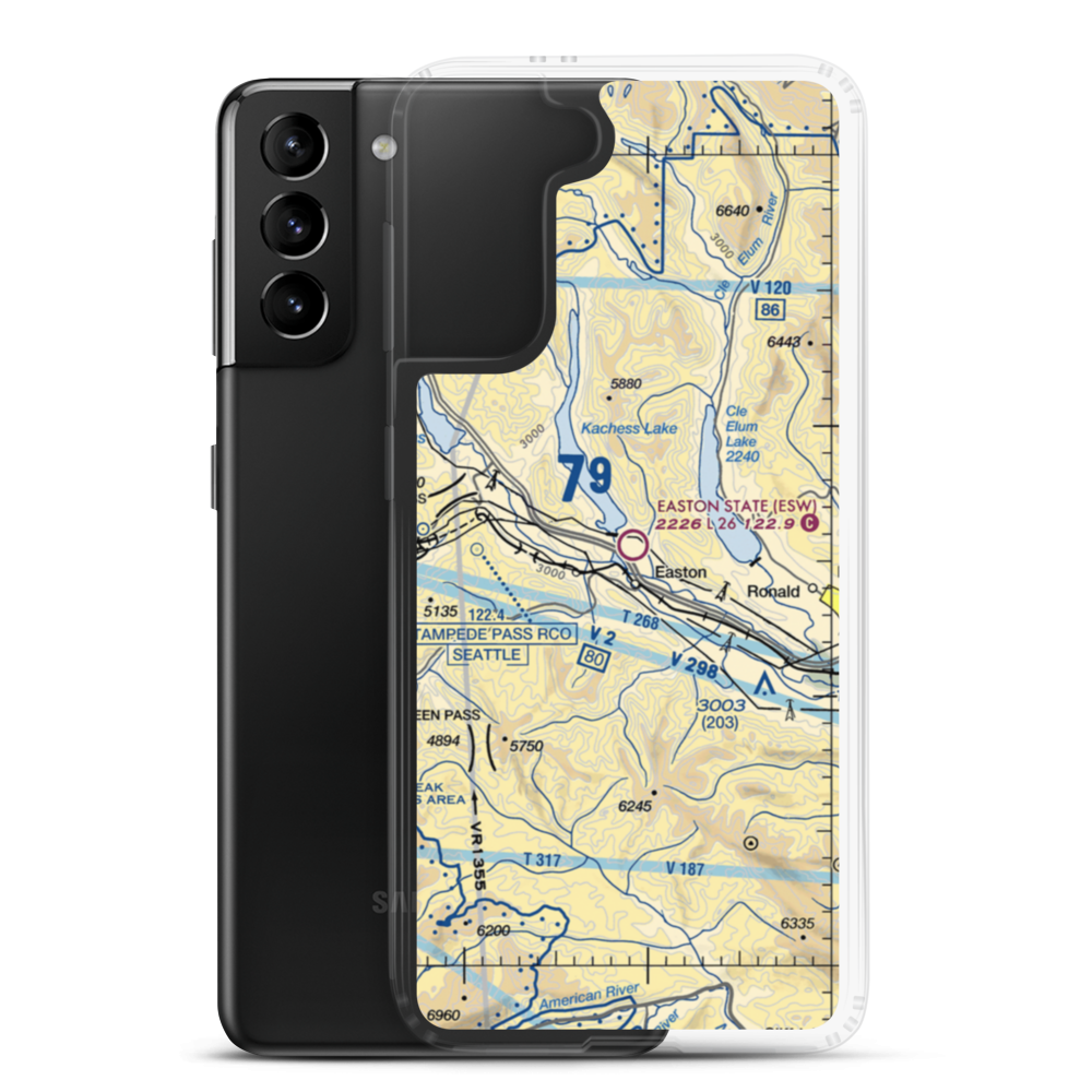 Easton State Airport (ESW) VFR Sectional Samsung Case Samsung Galaxy S21 Plus model shown