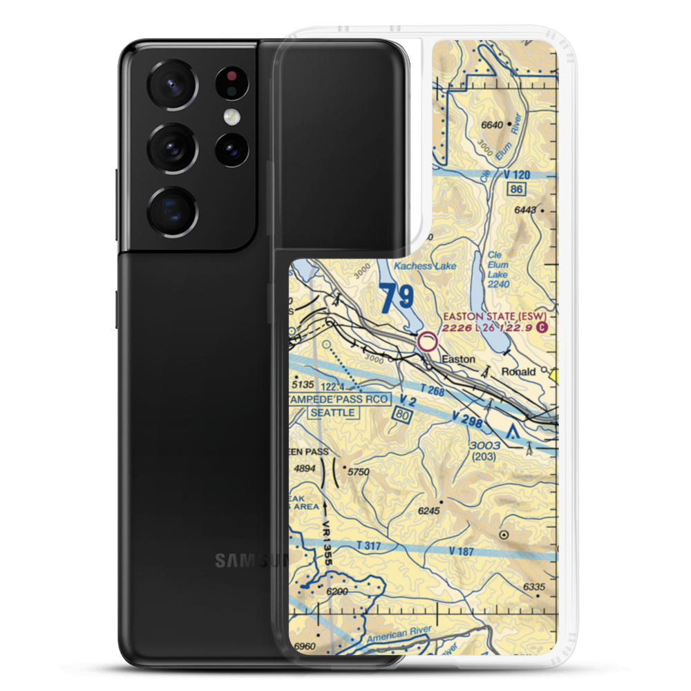 Easton State Airport (ESW) VFR Sectional Samsung Case Samsung Galaxy S21 Ultra model shown