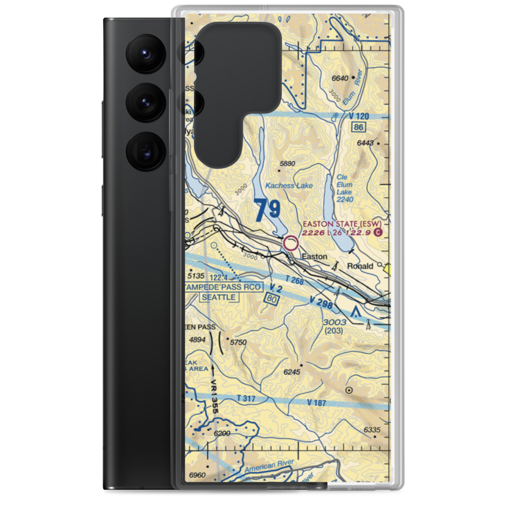 Easton State Airport (ESW) VFR Sectional Samsung Case Samsung Galaxy S22 Ultra model shown