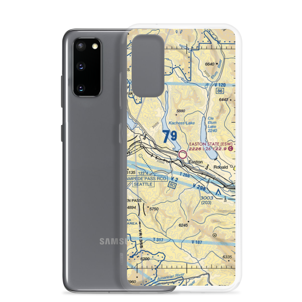 Easton State Airport (ESW) VFR Sectional Samsung Case Samsung Galaxy S20 model shown