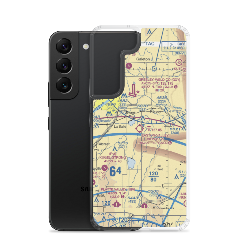 Easton/Valley View Airport (11V) VFR Sectional Samsung Case Samsung Galaxy S22 model shown