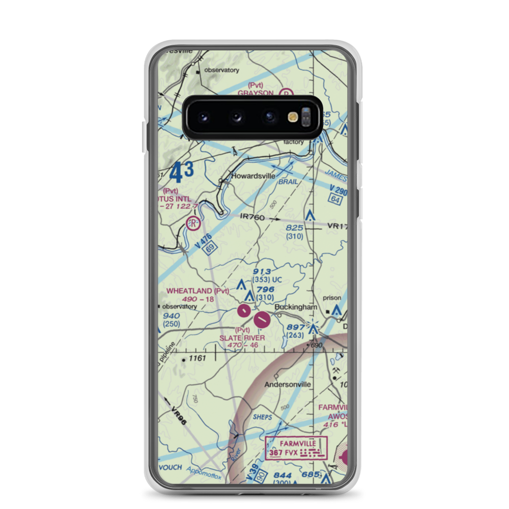 Eastview Airport (VG32) VFR Sectional Samsung Case Samsung Galaxy S10 model shown