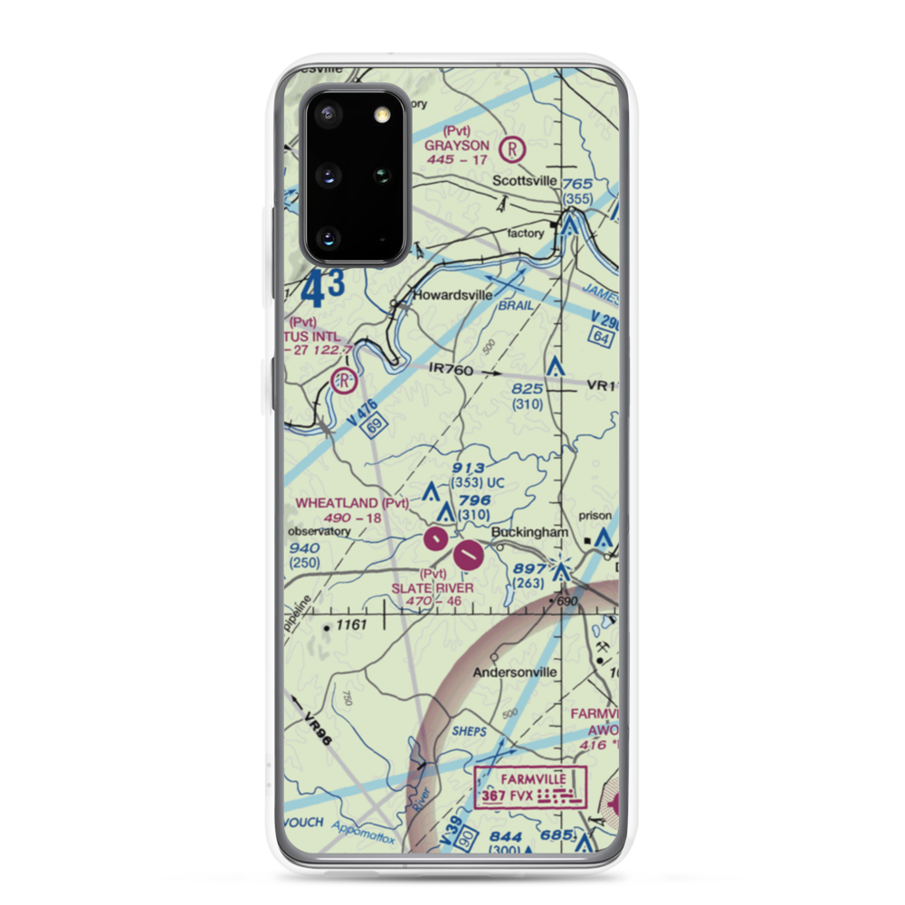 Eastview Airport (VG32) VFR Sectional Samsung Case Samsung Galaxy S20 Plus model shown