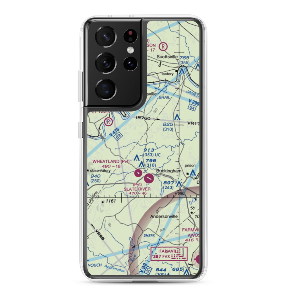 Eastview Airport (VG32) VFR Sectional Samsung Case Samsung Galaxy S21 Ultra model shown