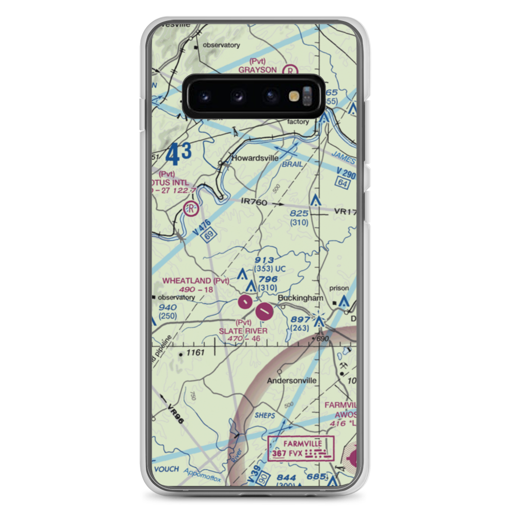 Eastview Airport (VG32) VFR Sectional Samsung Case Samsung Galaxy S10+ model shown