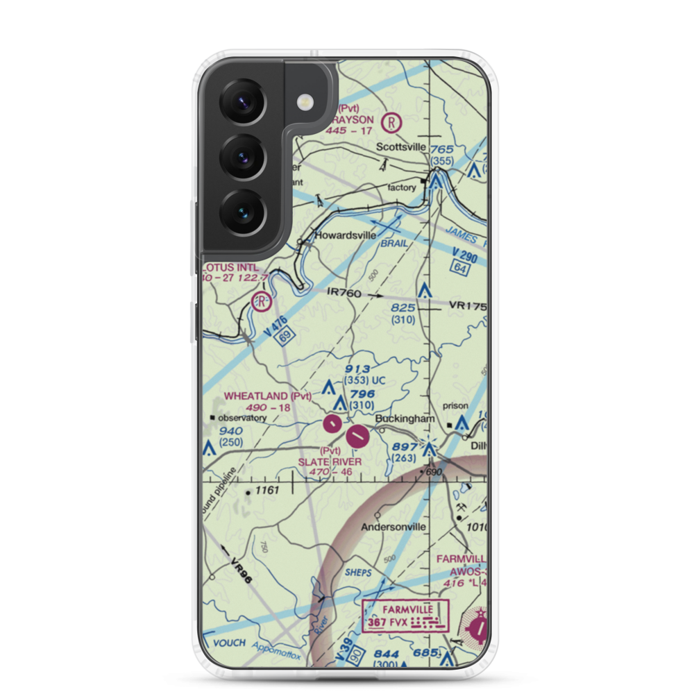 Eastview Airport (VG32) VFR Sectional Samsung Case Samsung Galaxy S22 Plus model shown