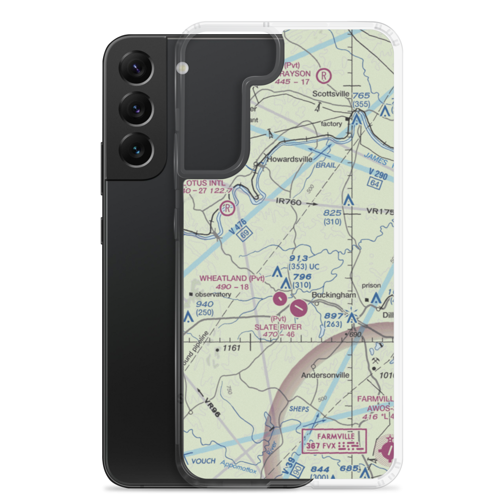 Eastview Airport (VG32) VFR Sectional Samsung Case Samsung Galaxy S22 Plus model shown