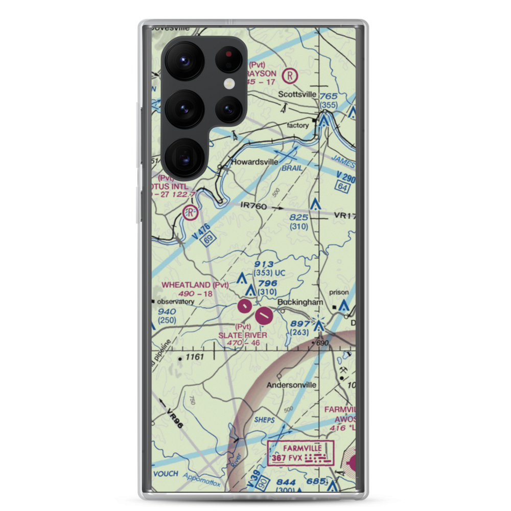 Eastview Airport (VG32) VFR Sectional Samsung Case Samsung Galaxy S22 Ultra model shown