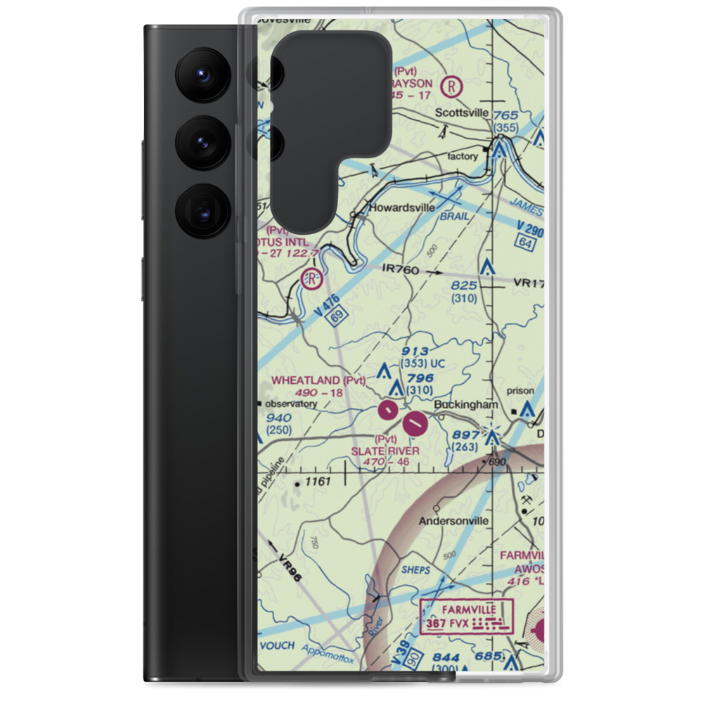 Eastview Airport (VG32) VFR Sectional Samsung Case Samsung Galaxy S22 Ultra model shown