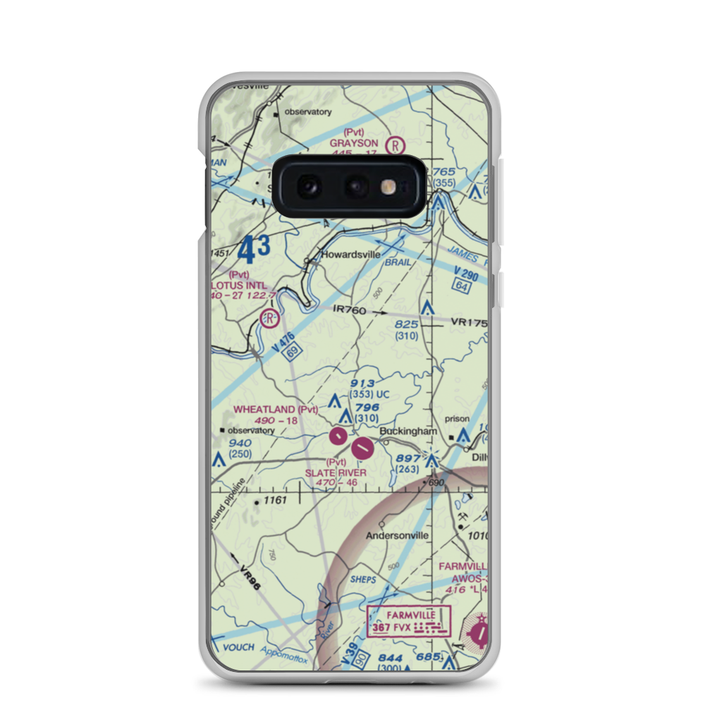 Eastview Airport (VG32) VFR Sectional Samsung Case Samsung Galaxy S10e model shown