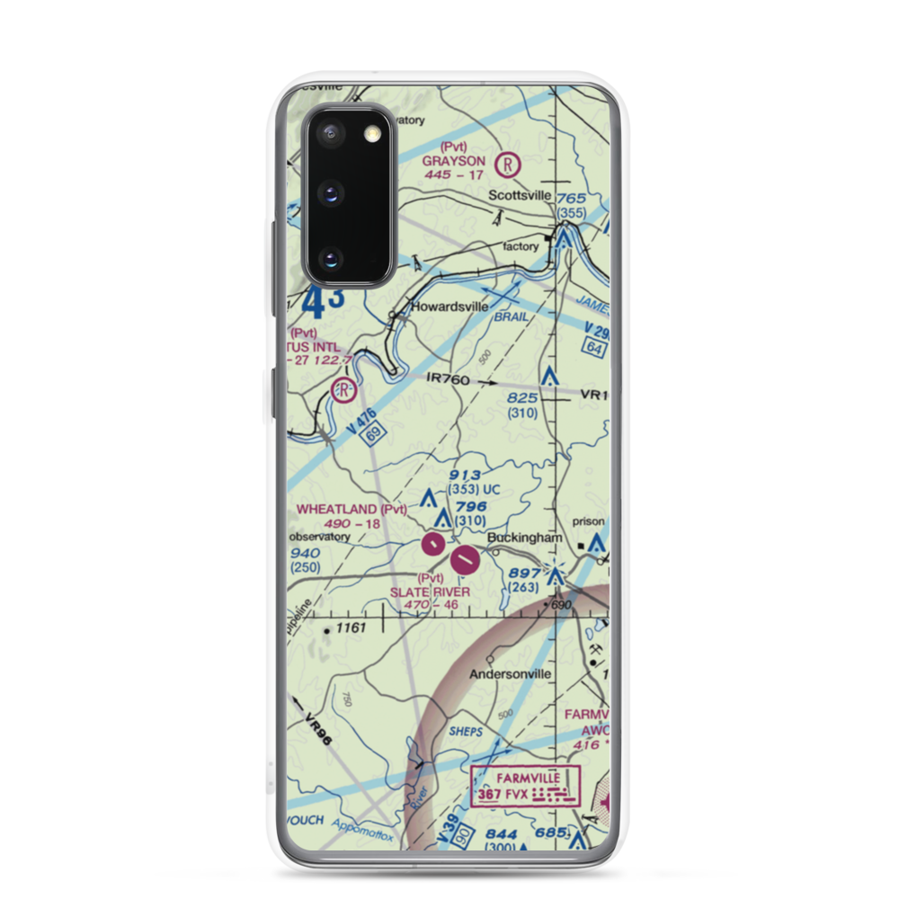 Eastview Airport (VG32) VFR Sectional Samsung Case Samsung Galaxy S20 model shown