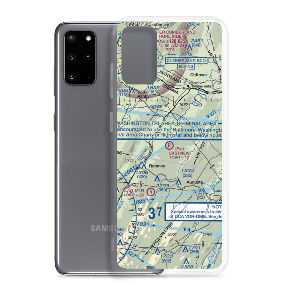 Eastview Airport (WV67) VFR Sectional Samsung Case Samsung Galaxy S20 Plus model shown