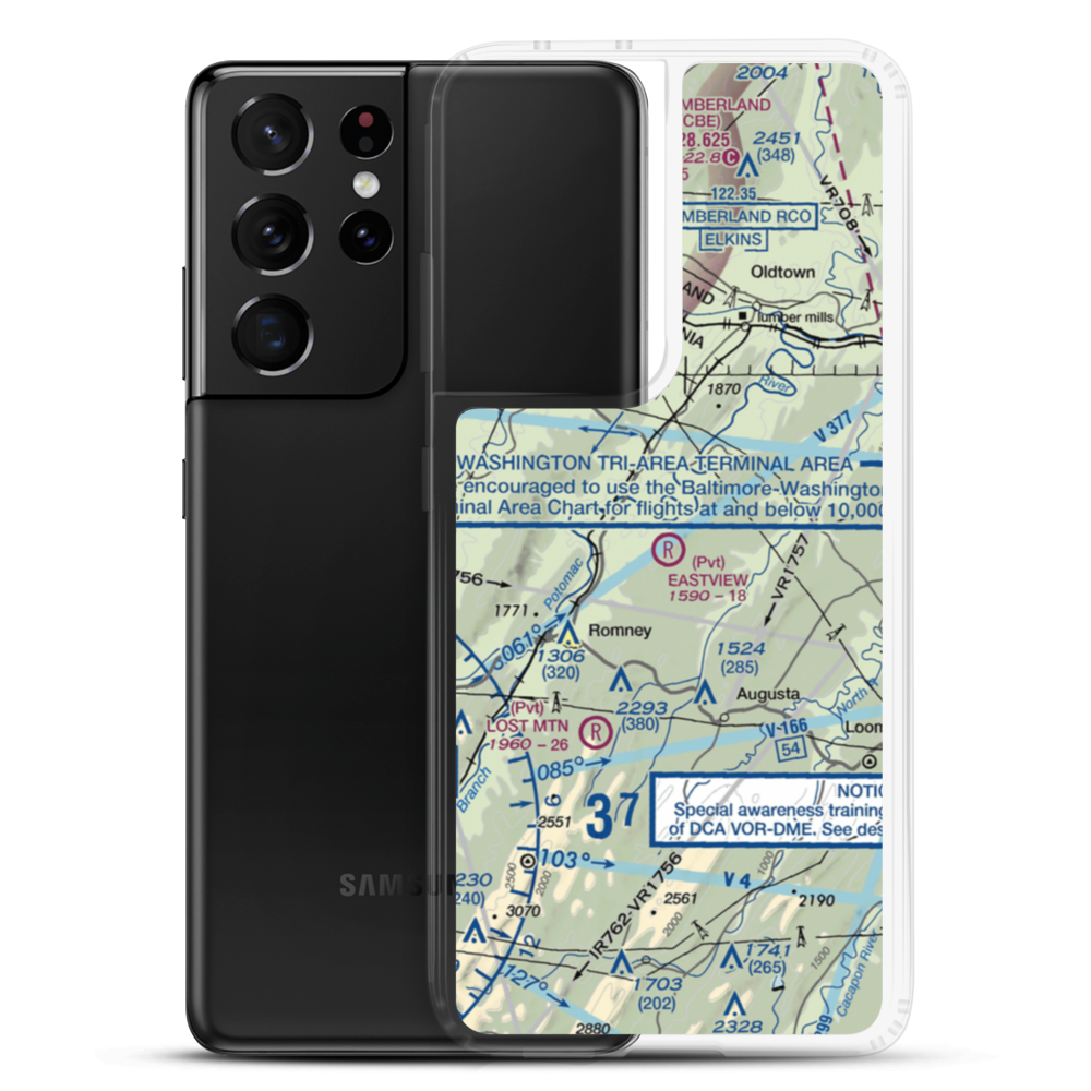 Eastview Airport (WV67) VFR Sectional Samsung Case Samsung Galaxy S21 Ultra model shown