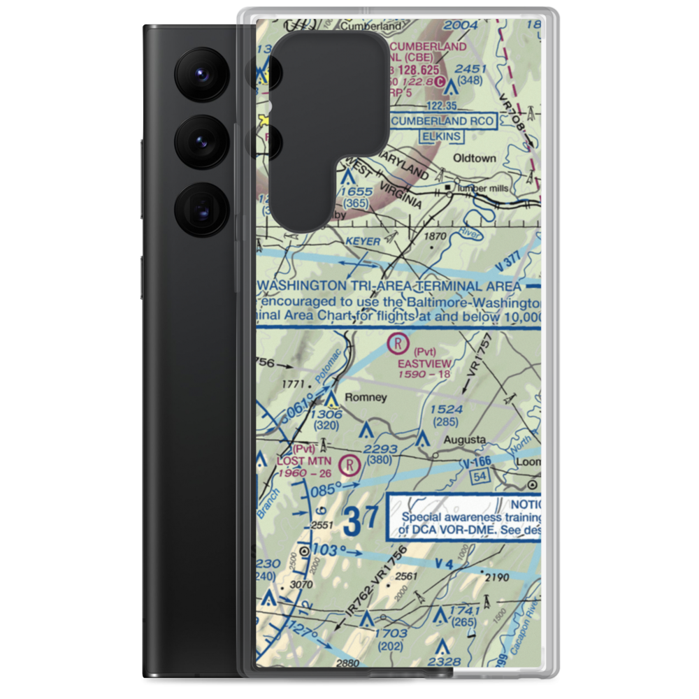 Eastview Airport (WV67) VFR Sectional Samsung Case Samsung Galaxy S22 Ultra model shown