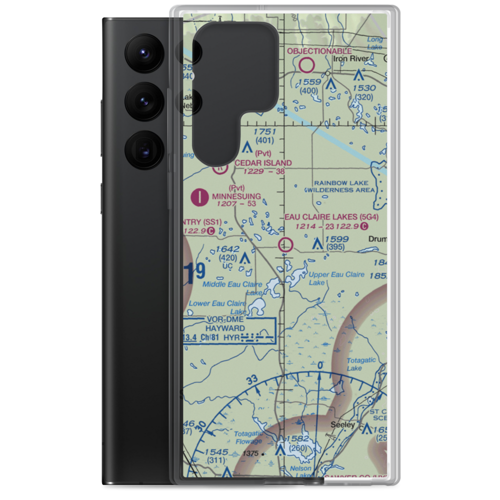 Eau Claire Lakes Airport (5G4) VFR Sectional Samsung Case Samsung Galaxy S22 Ultra model shown