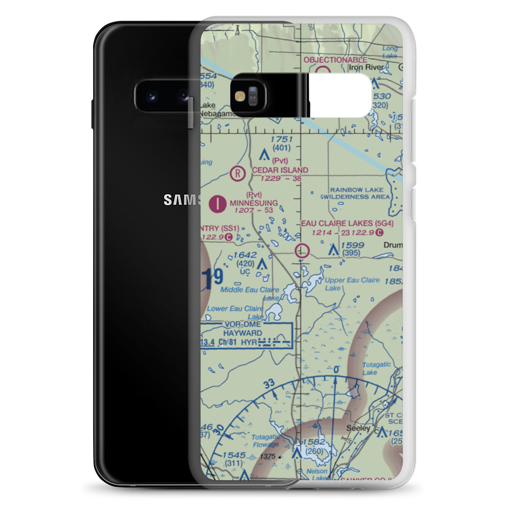 Eau Claire Lakes Airport (5G4) VFR Sectional Samsung Case Samsung Galaxy S10+ model shown