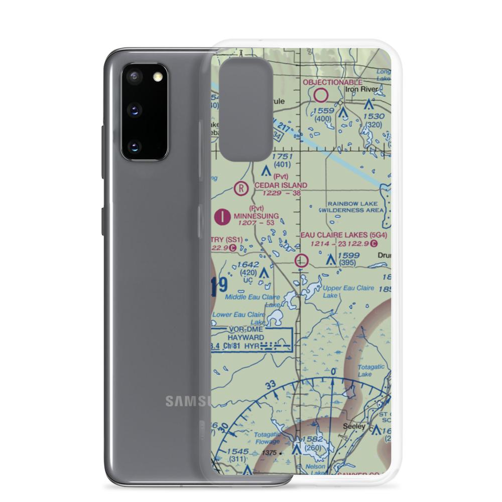 Eau Claire Lakes Airport (5G4) VFR Sectional Samsung Case Samsung Galaxy S20 model shown