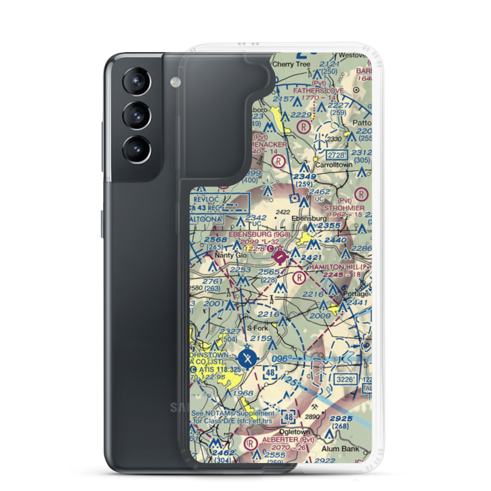 Ebensburg Airport (9G8) VFR Sectional Samsung Case Samsung Galaxy S21 model shown