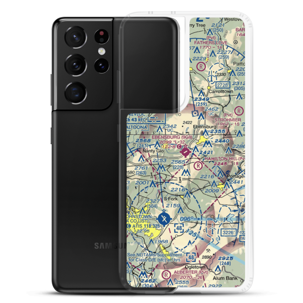 Ebensburg Airport (9G8) VFR Sectional Samsung Case Samsung Galaxy S21 Ultra model shown