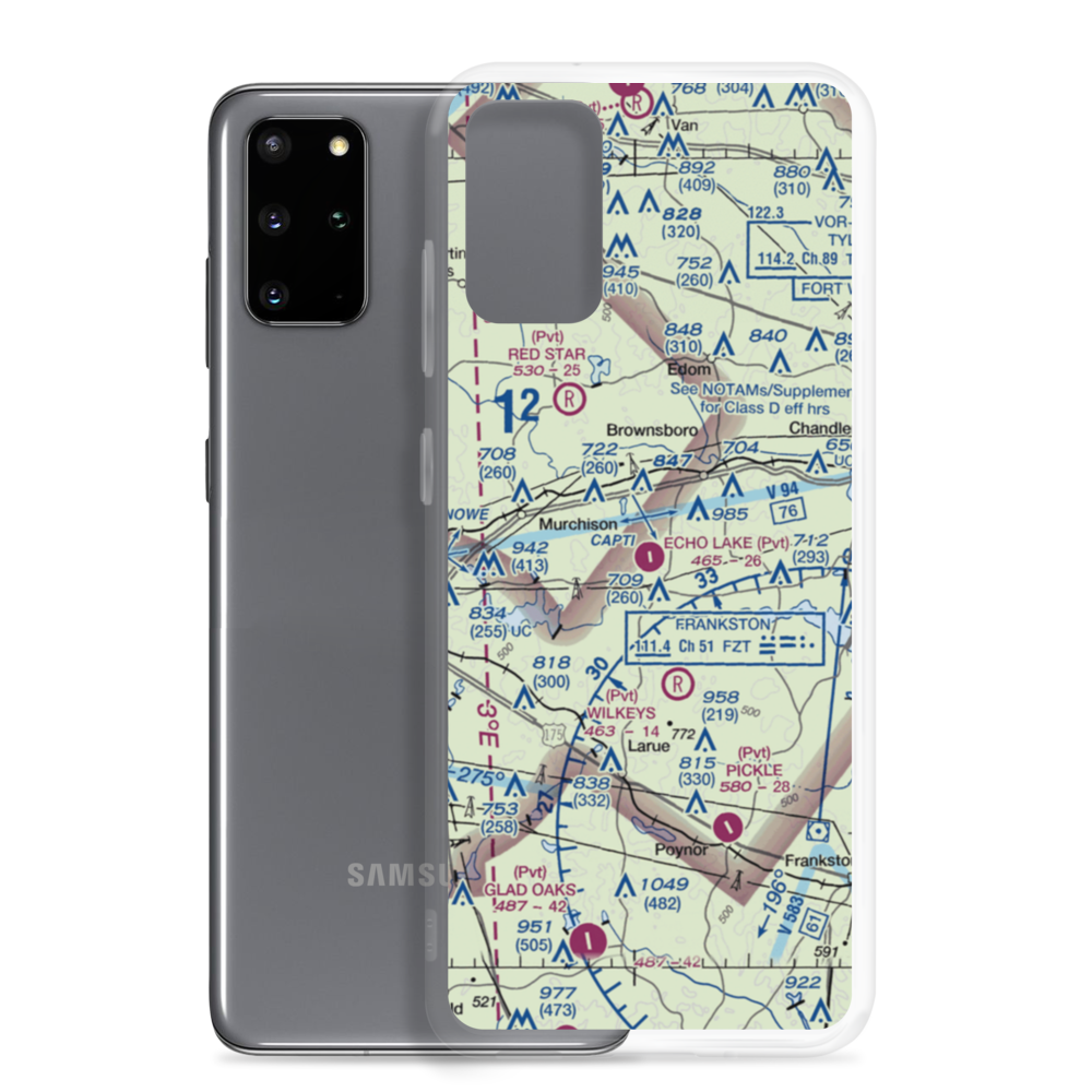 Echo Lake Airport (TX40) VFR Sectional Samsung Case Samsung Galaxy S20 Plus model shown
