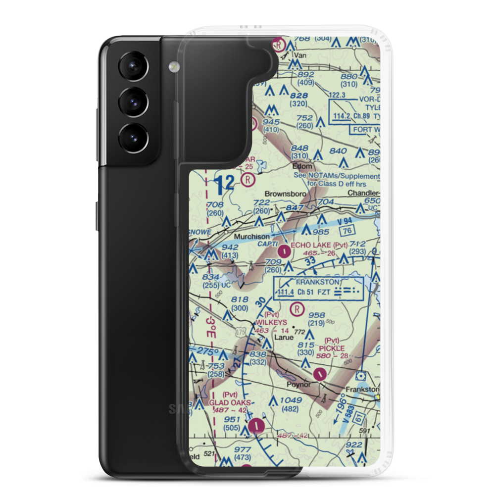 Echo Lake Airport (TX40) VFR Sectional Samsung Case Samsung Galaxy S21 Plus model shown