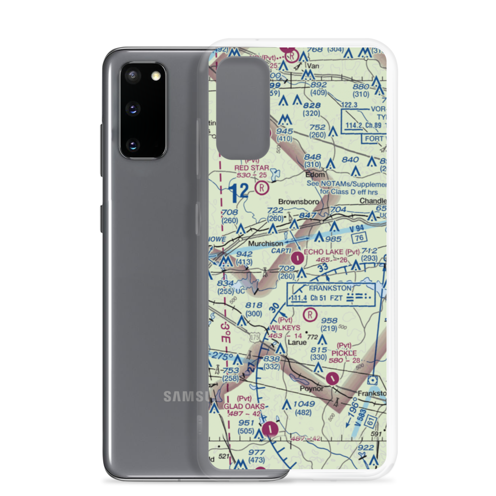 Echo Lake Airport (TX40) VFR Sectional Samsung Case Samsung Galaxy S20 model shown