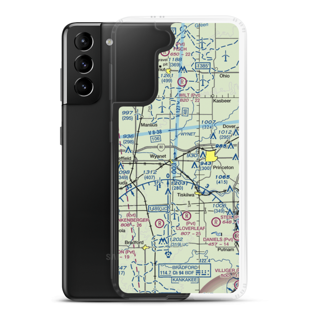 Eckberg Airport (8LL2) VFR Sectional Samsung Case Samsung Galaxy S21 Plus model shown
