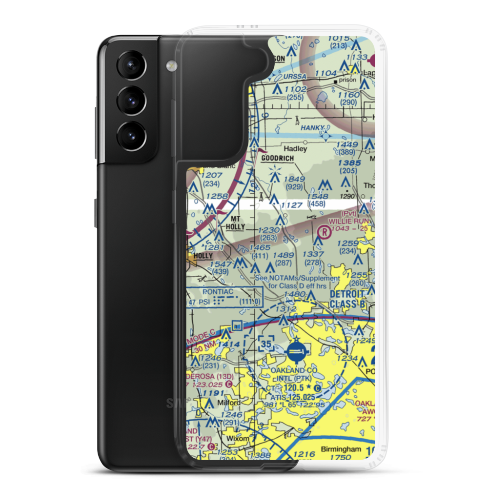 Ed Schulte's Place STOLport (MI45) VFR Sectional Samsung Case Samsung Galaxy S21 Plus model shown