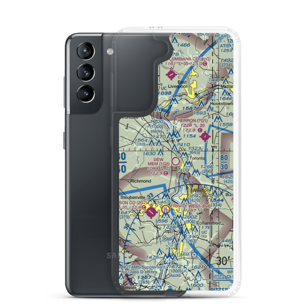 Eddie Dew Memorial Airpark (1G8) VFR Sectional Samsung Case Samsung Galaxy S21 model shown