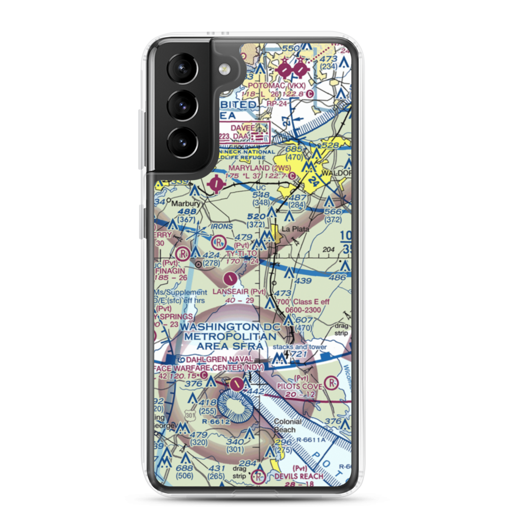 Edelen Field (5MD8) VFR Sectional Samsung Case Samsung Galaxy S21 Plus model shown