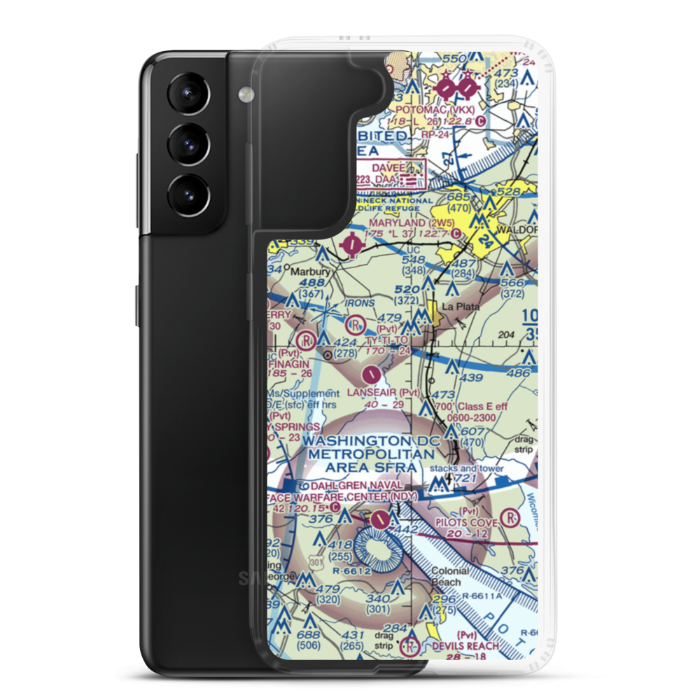 Edelen Field (5MD8) VFR Sectional Samsung Case Samsung Galaxy S21 Plus model shown