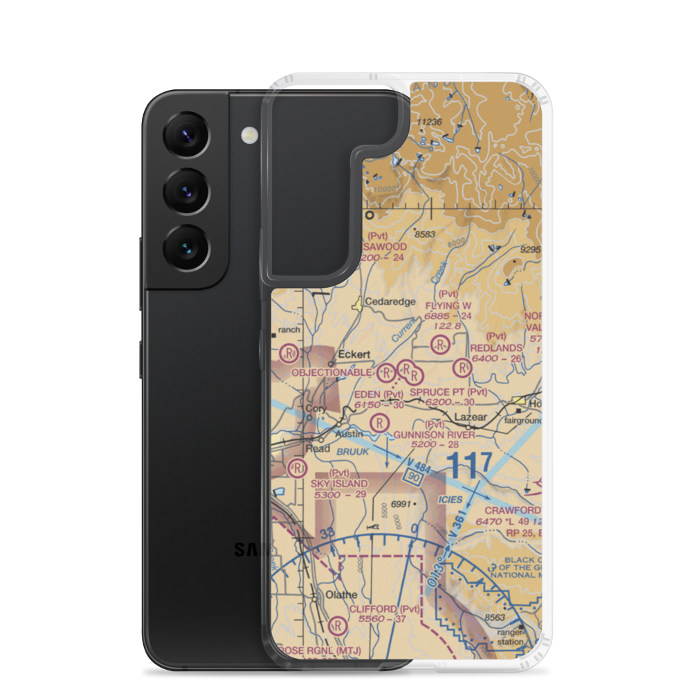 Eden Ranch Airport (CO76) VFR Sectional Samsung Case Samsung Galaxy S22 model shown