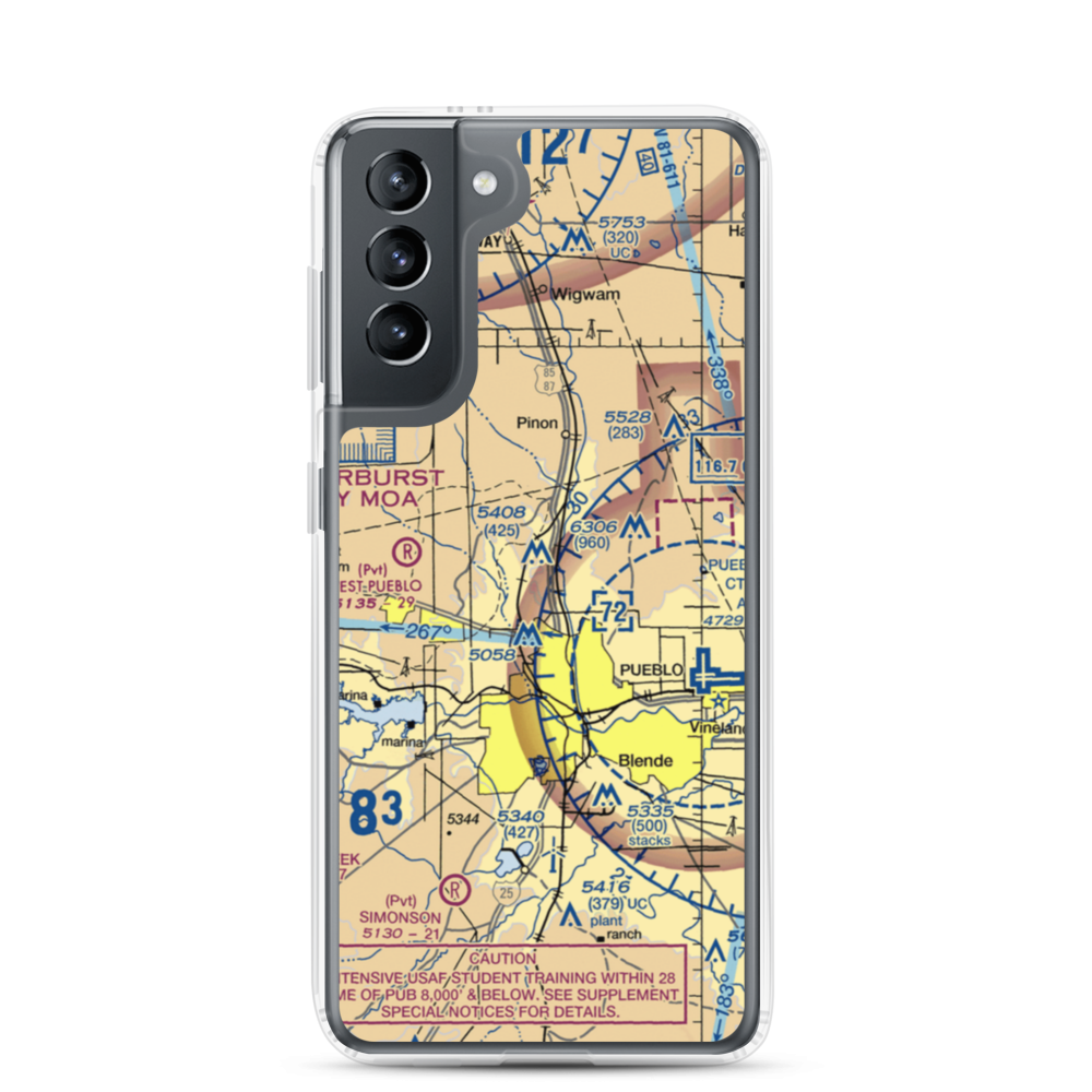 Edenway Airport (2CO5) VFR Sectional Samsung Case Samsung Galaxy S21 model shown
