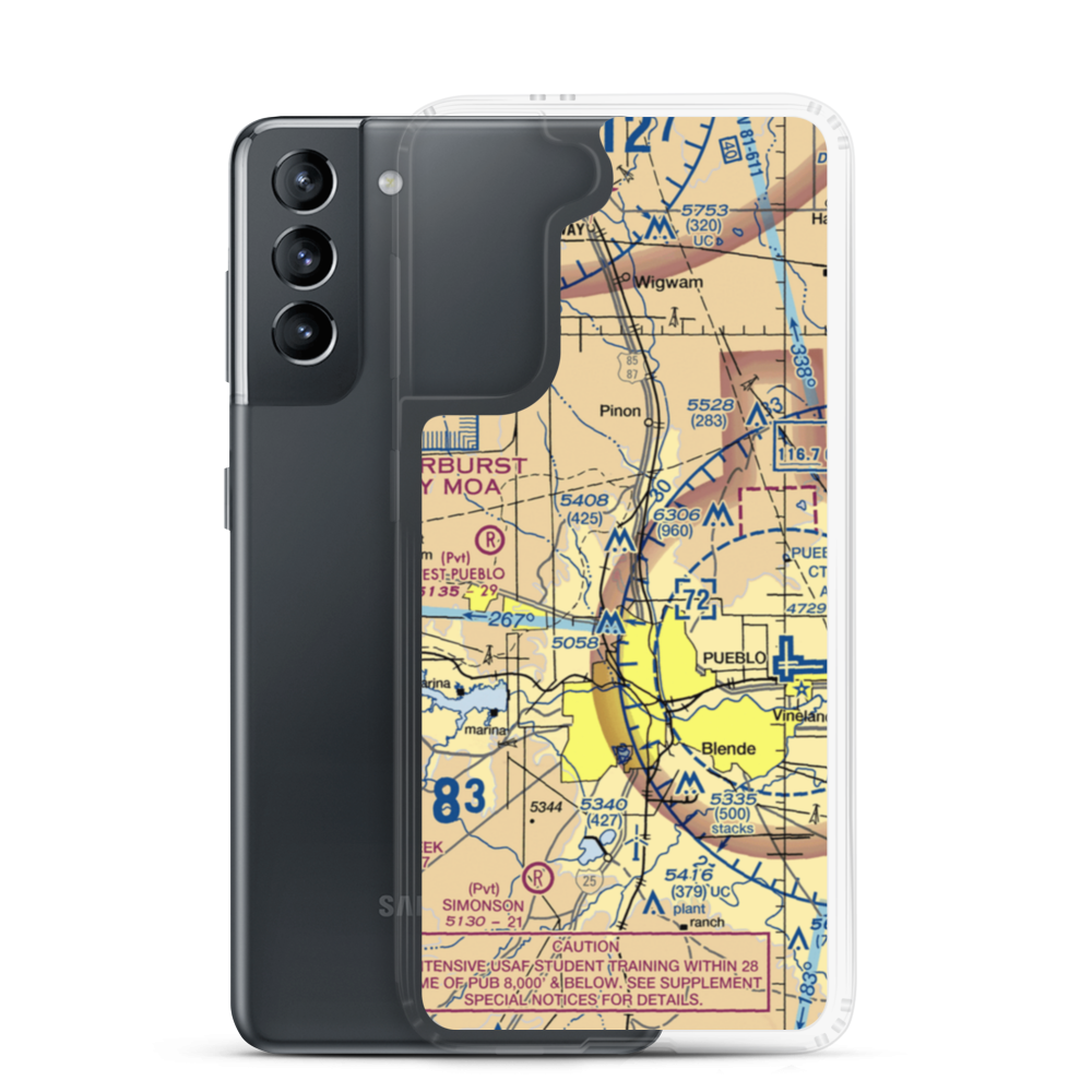 Edenway Airport (2CO5) VFR Sectional Samsung Case Samsung Galaxy S21 model shown
