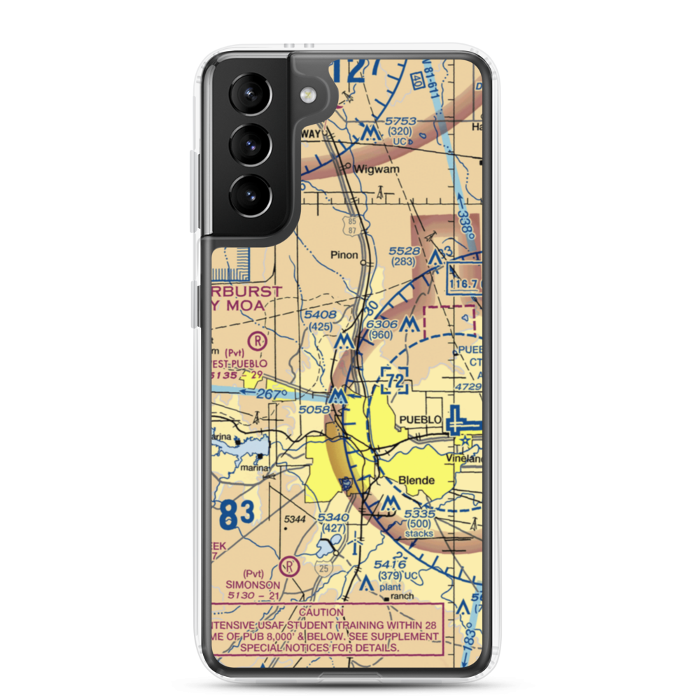 Edenway Airport (2CO5) VFR Sectional Samsung Case Samsung Galaxy S21 Plus model shown