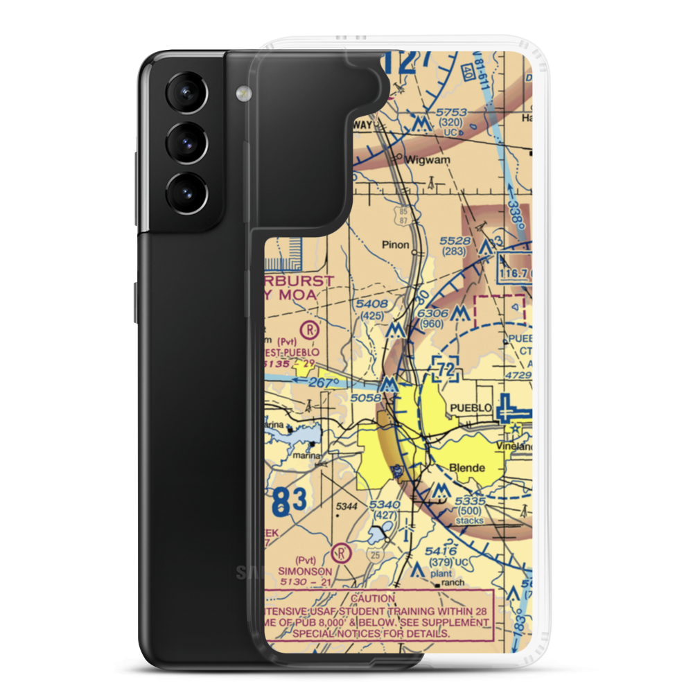 Edenway Airport (2CO5) VFR Sectional Samsung Case Samsung Galaxy S21 Plus model shown