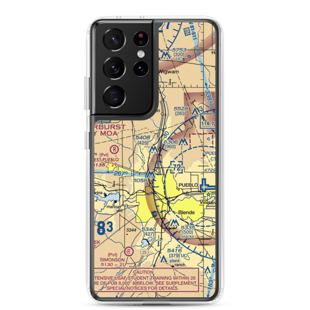 Edenway Airport (2CO5) VFR Sectional Samsung Case Samsung Galaxy S21 Ultra model shown