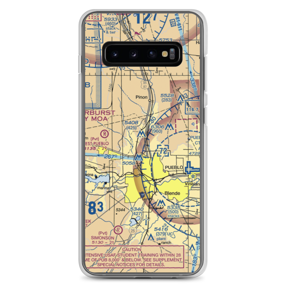 Edenway Airport (2CO5) VFR Sectional Samsung Case Samsung Galaxy S10+ model shown