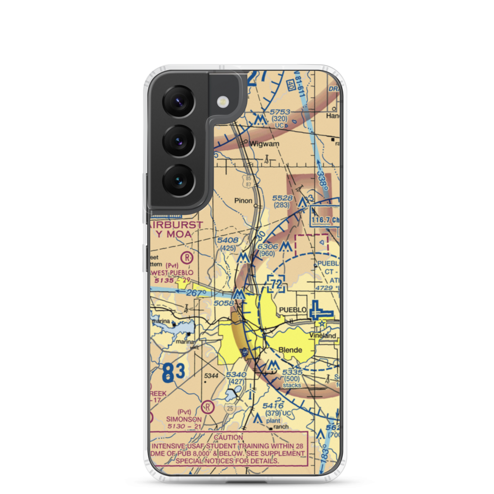Edenway Airport (2CO5) VFR Sectional Samsung Case Samsung Galaxy S22 model shown