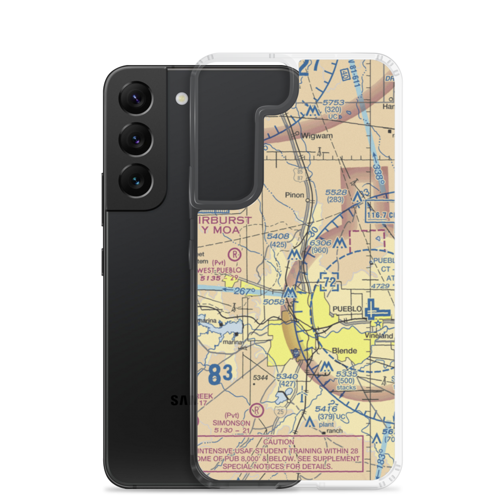 Edenway Airport (2CO5) VFR Sectional Samsung Case Samsung Galaxy S22 model shown