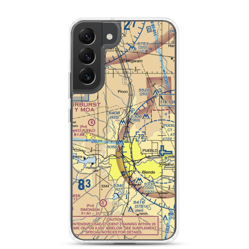 Edenway Airport (2CO5) VFR Sectional Samsung Case Samsung Galaxy S22 Plus model shown